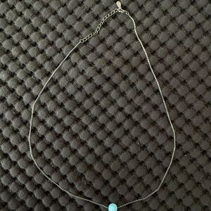 .925 Silver Chain with Light Blue Lapis Pendant